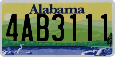 AL license plate 4AB3111