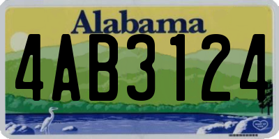 AL license plate 4AB3124