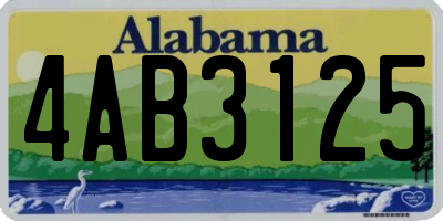 AL license plate 4AB3125