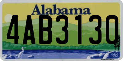 AL license plate 4AB3130