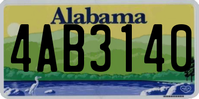 AL license plate 4AB3140