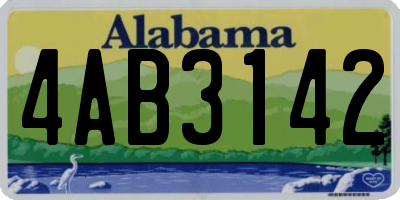 AL license plate 4AB3142