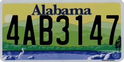 AL license plate 4AB3147