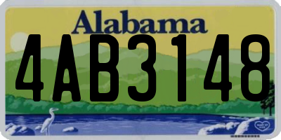 AL license plate 4AB3148