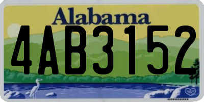 AL license plate 4AB3152