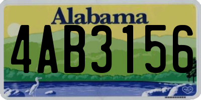 AL license plate 4AB3156