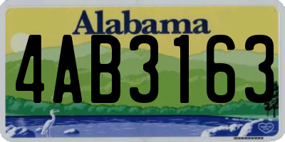 AL license plate 4AB3163