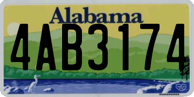 AL license plate 4AB3174