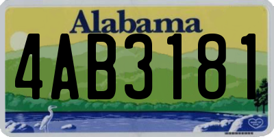 AL license plate 4AB3181