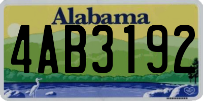 AL license plate 4AB3192
