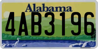 AL license plate 4AB3196