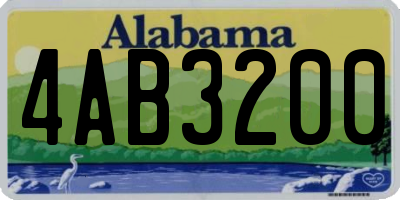 AL license plate 4AB3200