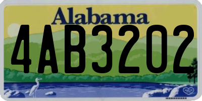 AL license plate 4AB3202