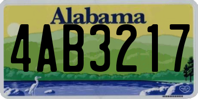 AL license plate 4AB3217
