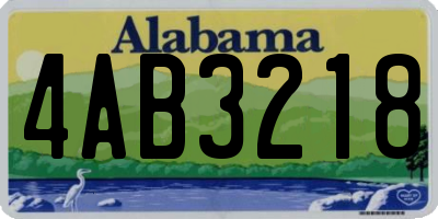 AL license plate 4AB3218
