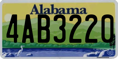 AL license plate 4AB3220