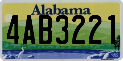 AL license plate 4AB3221