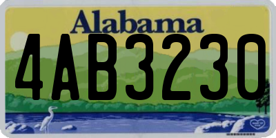 AL license plate 4AB3230