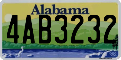 AL license plate 4AB3232