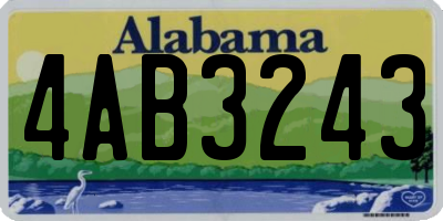 AL license plate 4AB3243