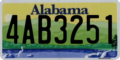 AL license plate 4AB3251