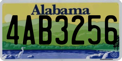 AL license plate 4AB3256