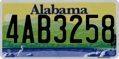 AL license plate 4AB3258