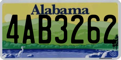 AL license plate 4AB3262