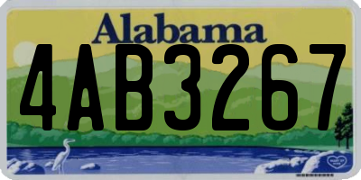 AL license plate 4AB3267