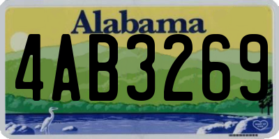 AL license plate 4AB3269
