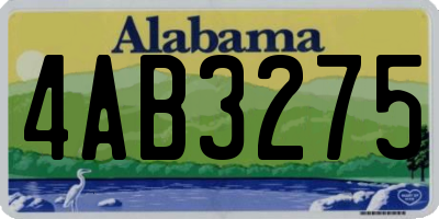 AL license plate 4AB3275