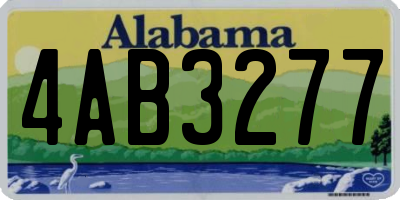 AL license plate 4AB3277