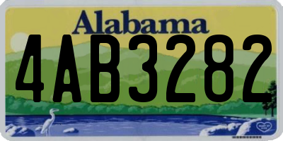 AL license plate 4AB3282