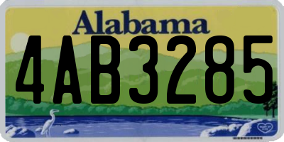 AL license plate 4AB3285