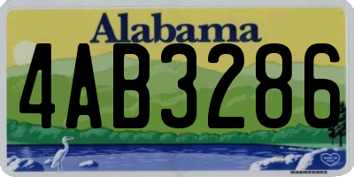 AL license plate 4AB3286