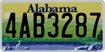 AL license plate 4AB3287