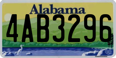 AL license plate 4AB3296