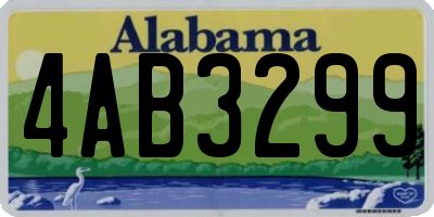 AL license plate 4AB3299