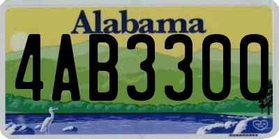 AL license plate 4AB3300
