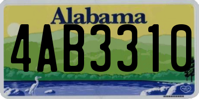 AL license plate 4AB3310