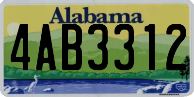 AL license plate 4AB3312