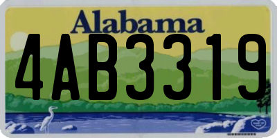 AL license plate 4AB3319