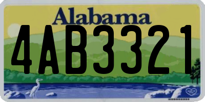 AL license plate 4AB3321