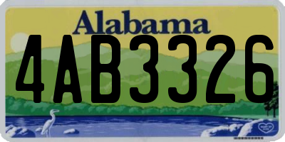 AL license plate 4AB3326
