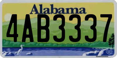 AL license plate 4AB3337