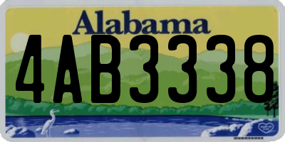 AL license plate 4AB3338