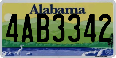 AL license plate 4AB3342