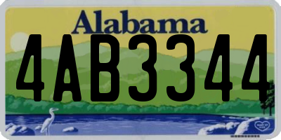 AL license plate 4AB3344