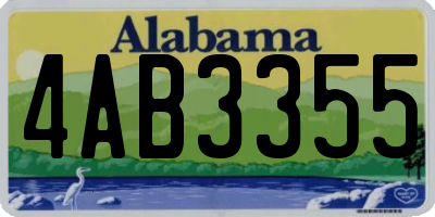 AL license plate 4AB3355