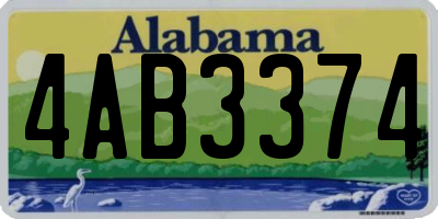 AL license plate 4AB3374